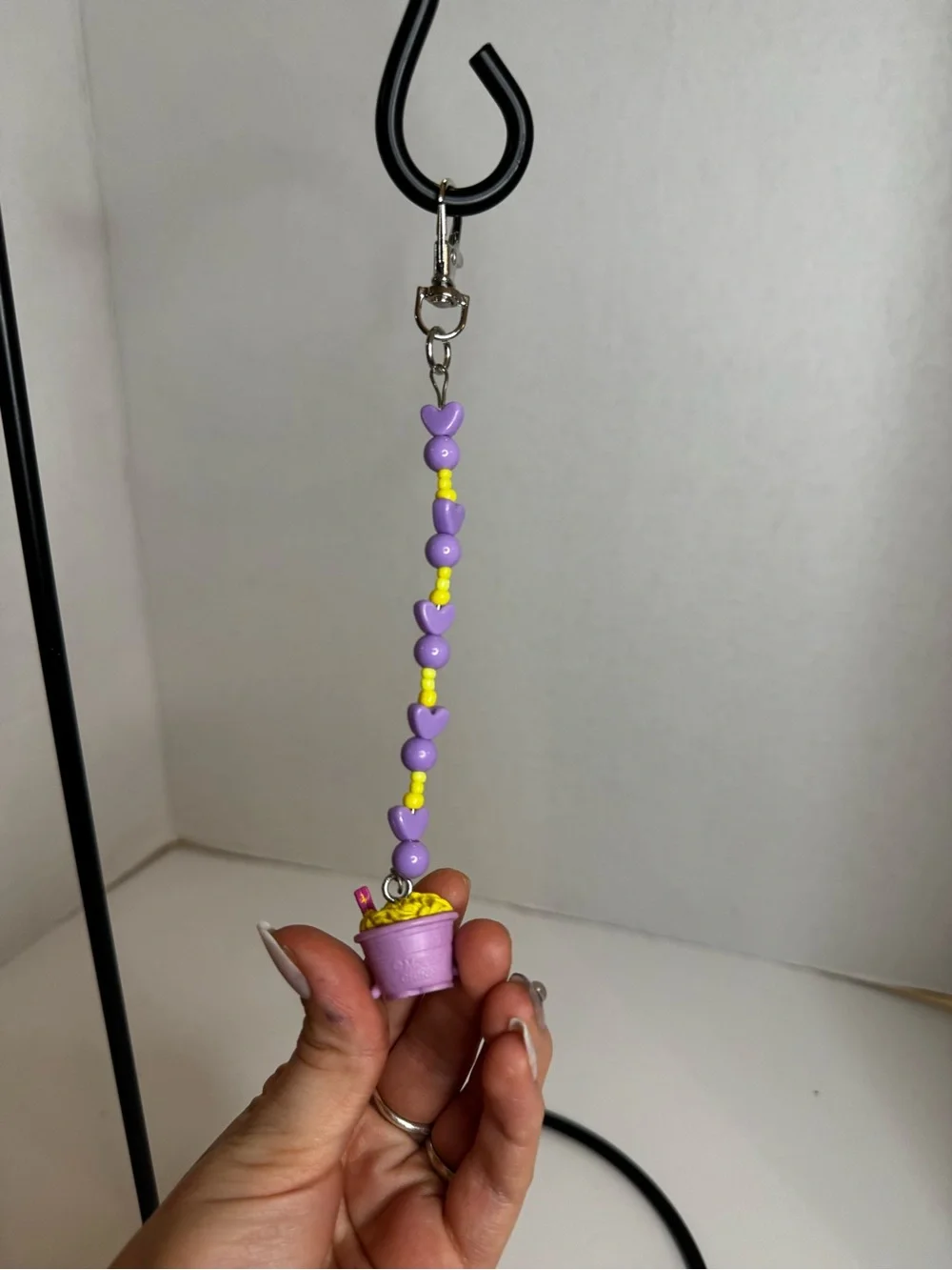 Shopkins Purple and Yellow Noodle Cup Keychain Charm